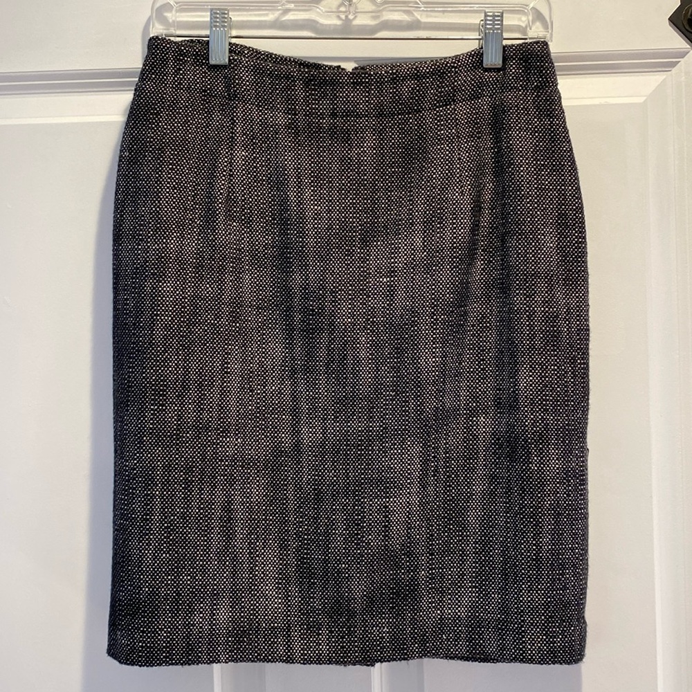 Black and white cotton tweed pencil skirt size 4 Banana Republic